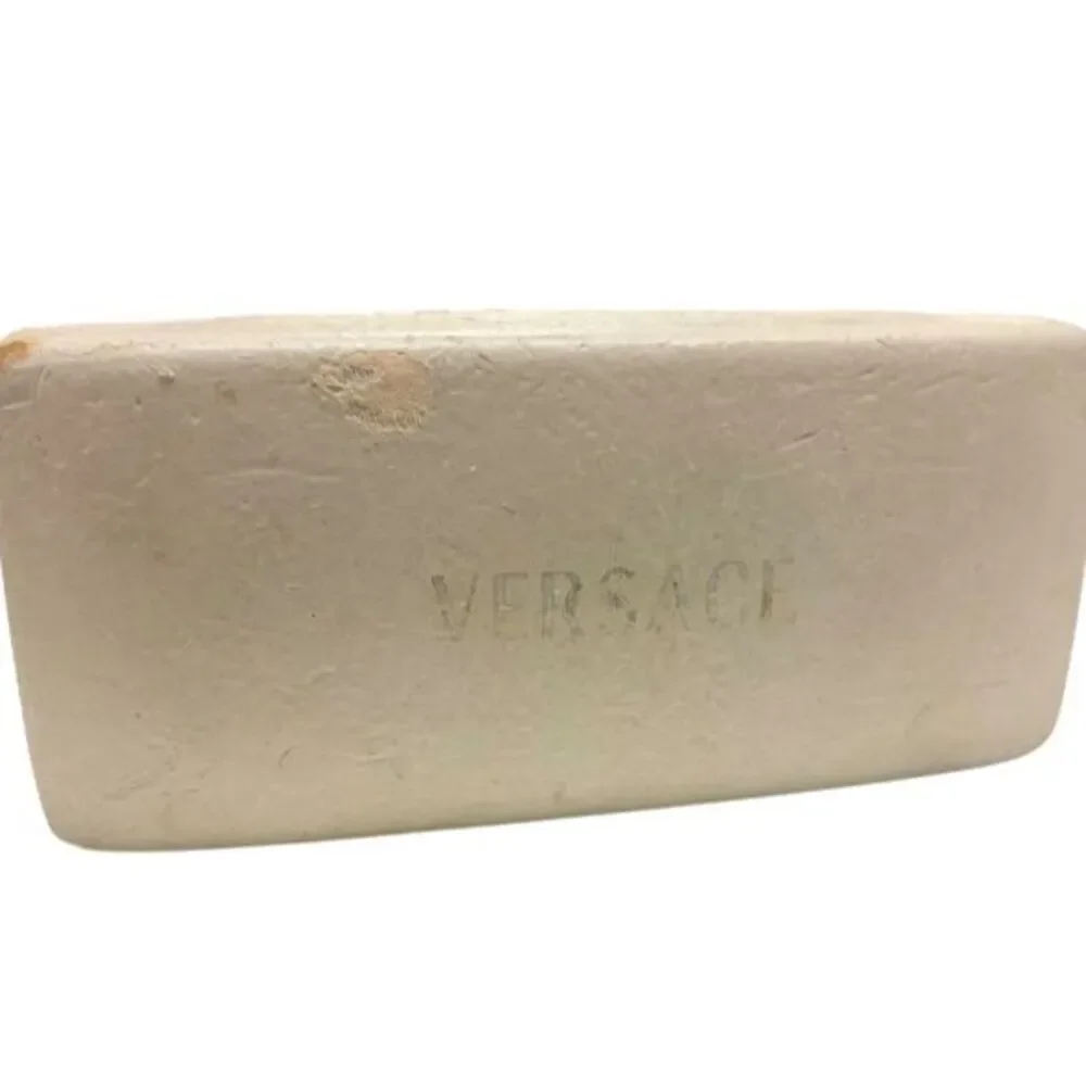 Versace Model 4069-B Sunglasses Beige Tan Crystal Greca Pattern Wrap/Shield Y2k